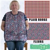 BAVOIR ADULTE TEXTILE MOTIF A FLEURS ROUGE MATERIAUX SANS PHTALATES