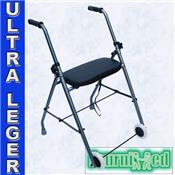 ROLLATOR DEUX ROUES PLIANT AVEC SIEGE ULTRA-LEGER ALUMINIUM