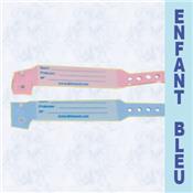 BRACELETS D'IDENTIFICATION ENFANT A ECRITURE DIRECTE COULEUR BLEU CIEL