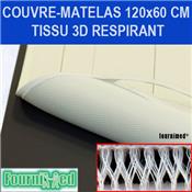 COUVRE-MATELAS RESPIRANT 120x60 CM TISSU 3D ANTI-TRANSPIRATION AVEC ELASTIQUES