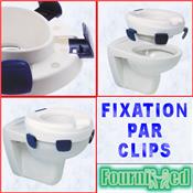 REHAUSSE WC CLIPPER II AVEC PATTES DE FIXATION